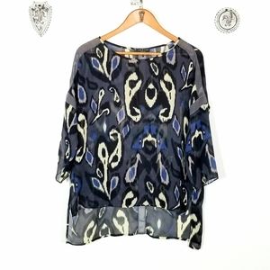 RAG & BONE silk semi-sheer Paisley top
